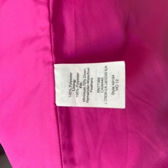 J Crew Hot‎ Pink Quilted Zip Excursion Puffer Vest XS - Picture 9 of 9